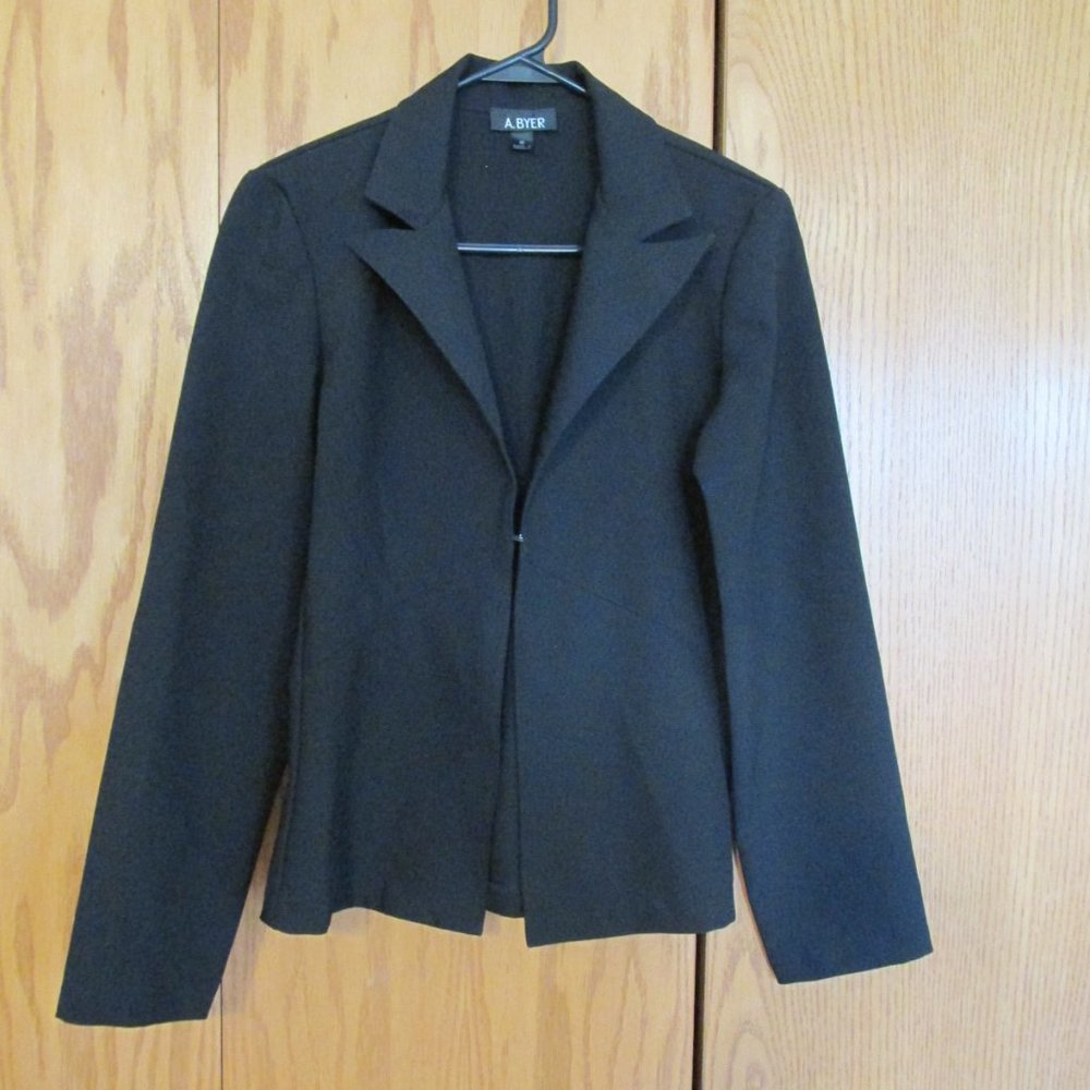 A BYER WOMEN'S JUNIOR'S SIZE M 7 - 9 BLACK JACKET LIGHTWEIGHT SUIT COAT BLAZER